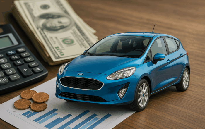 Ullustration af ford fiesta leasing