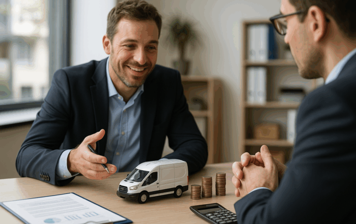 Ullustration af ford transit leasing erhverv
