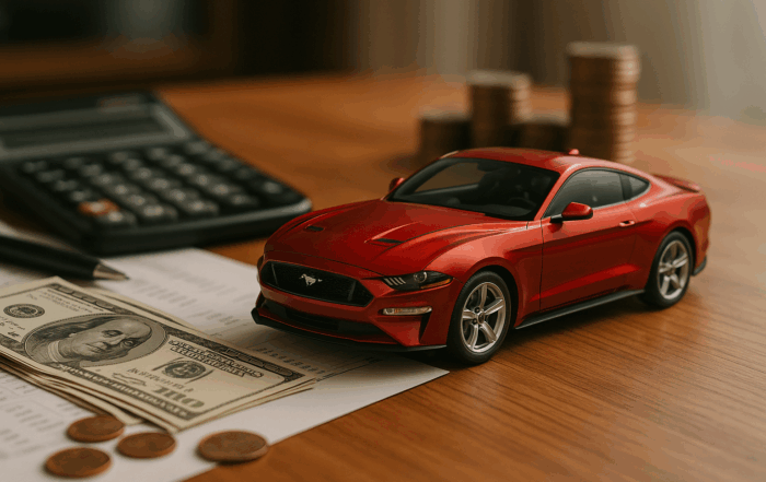 Ullustration af leasing ford mustang