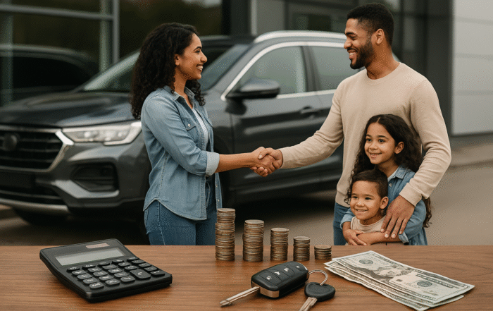 Ullustration af leasing familiebil