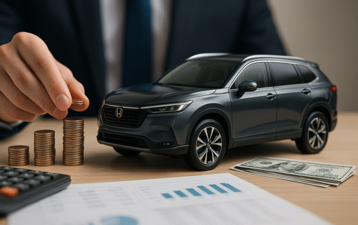 Ullustration af leasing hybrid suv